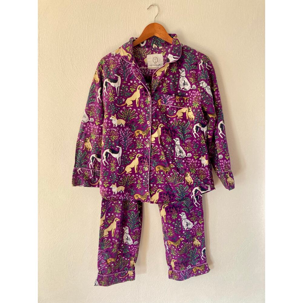 Printfresh Amethyst Purple Must Love Dogs Long Sleeved Cotton Pajama Set S - Picture 4 of 16